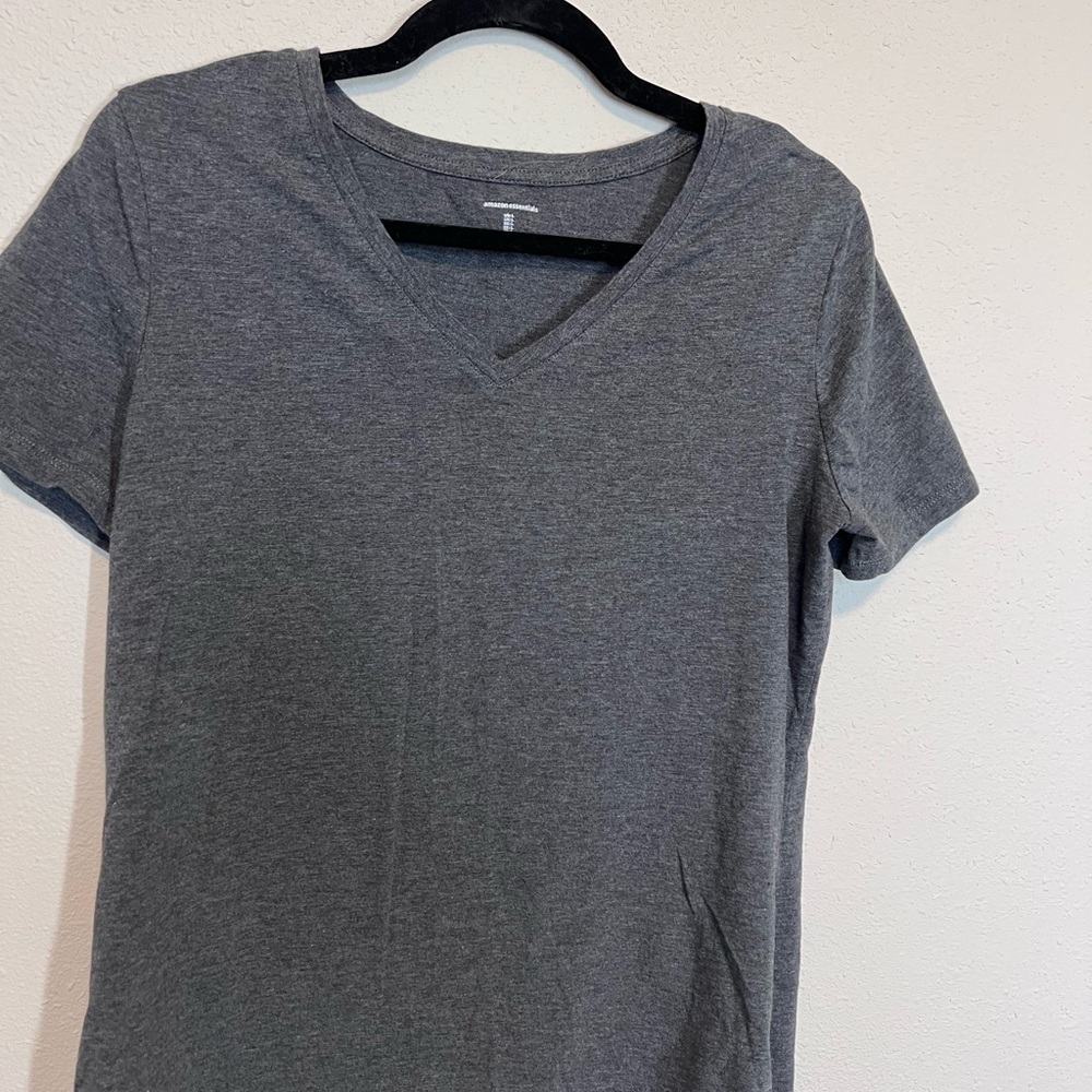 Amazon Essentials Charcoal V-Neck Women's Tee